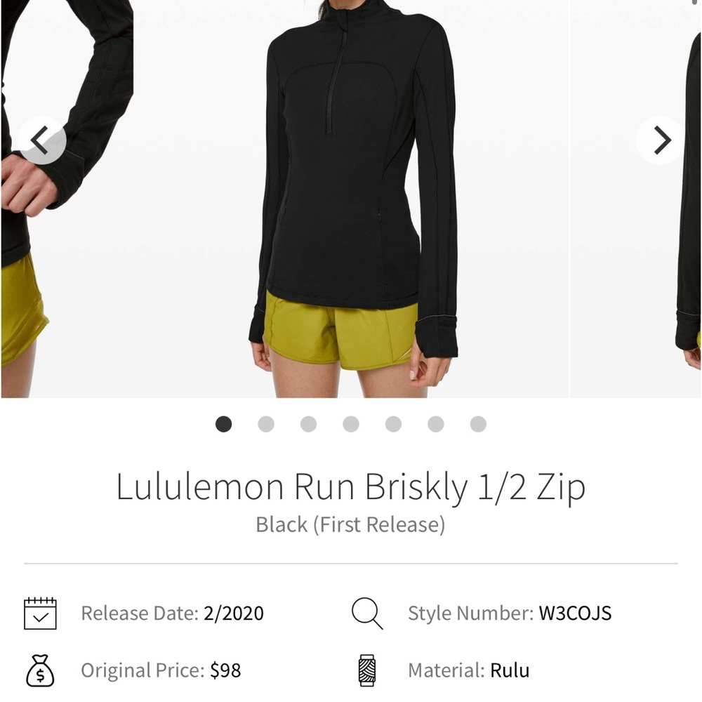 Lululemon Athletica Run Briskly half Zip Pullover